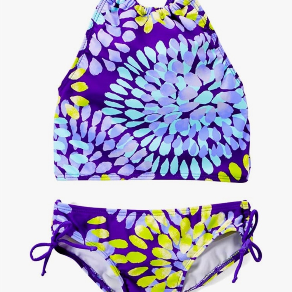 Kanu Surf Purple and Blue Floral Bikini